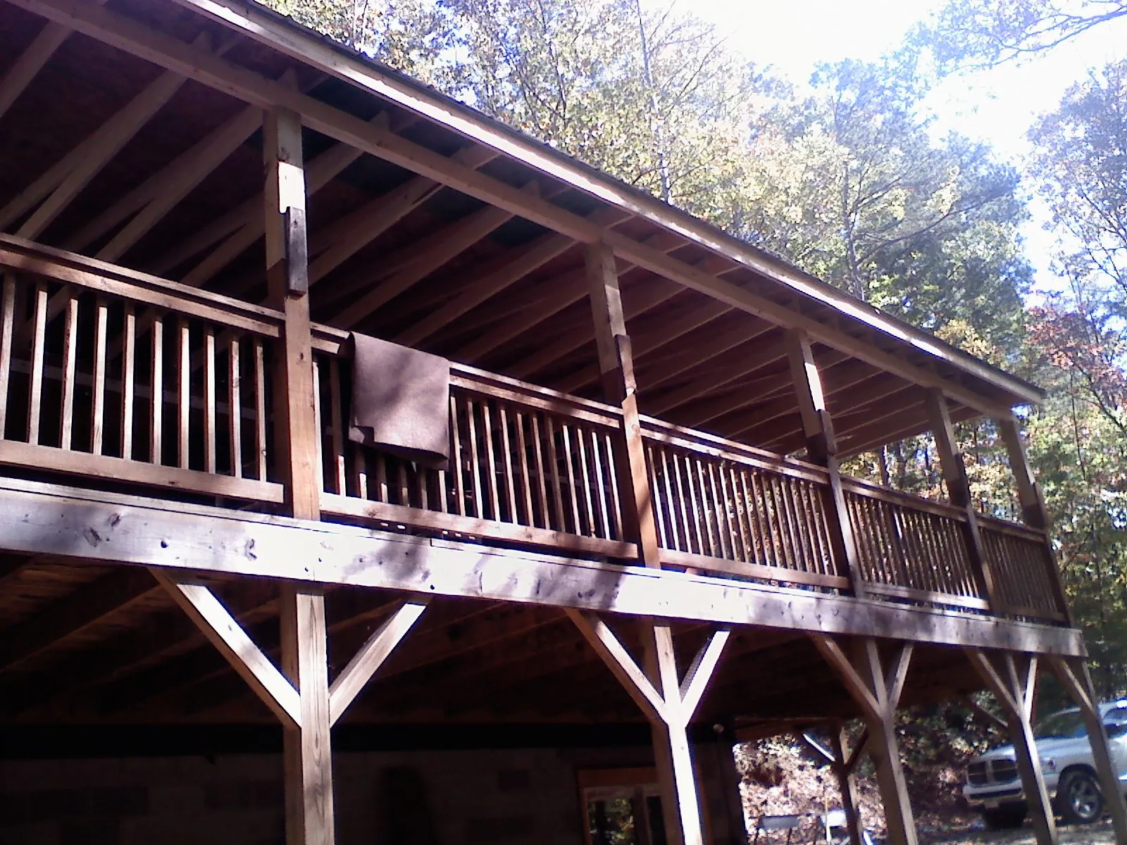 Timber framing under a new elevated porch and deck — Roof Leak Repair in Ellerslie by Roofing Brothers